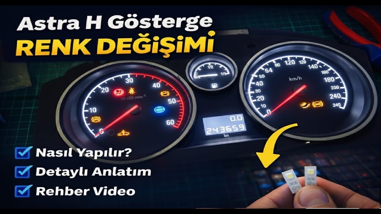 Opel Astra H Gösterge (Kadran) Işığı Renk Değişimi -Tüm detaylar  ve Püf noktaları  Burada