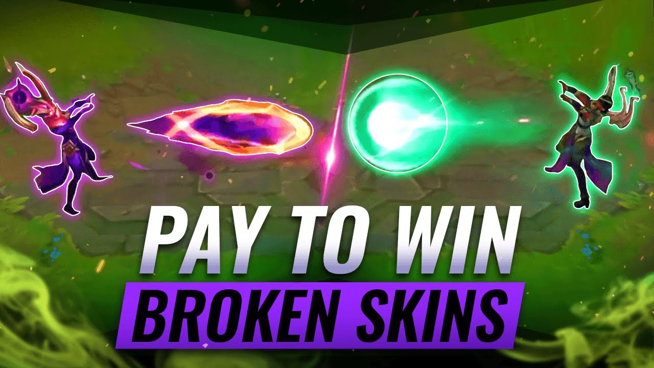 10 BROKEN Skins That BUFF Your Champion: Pay To Win? - League of Legends