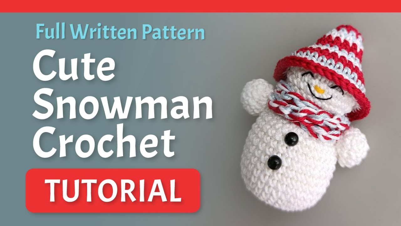 ⛄ Crochet Cute Snowman in a striped hat 🎁 Step-by-Step Tutorial🎄#crochet #amigurumi #crochetsnowman