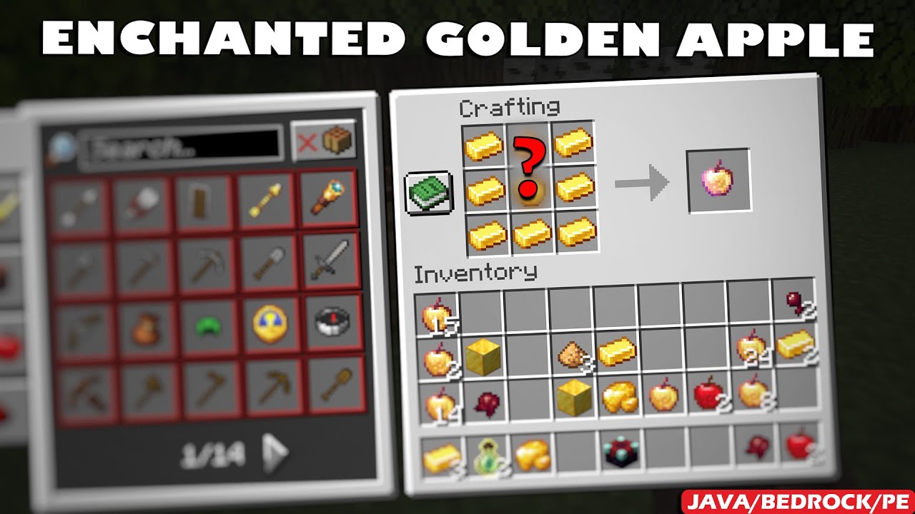 How to Craft ENCHANTED GOLDEN APPLE in Minecraft (ALL EDITIONS)