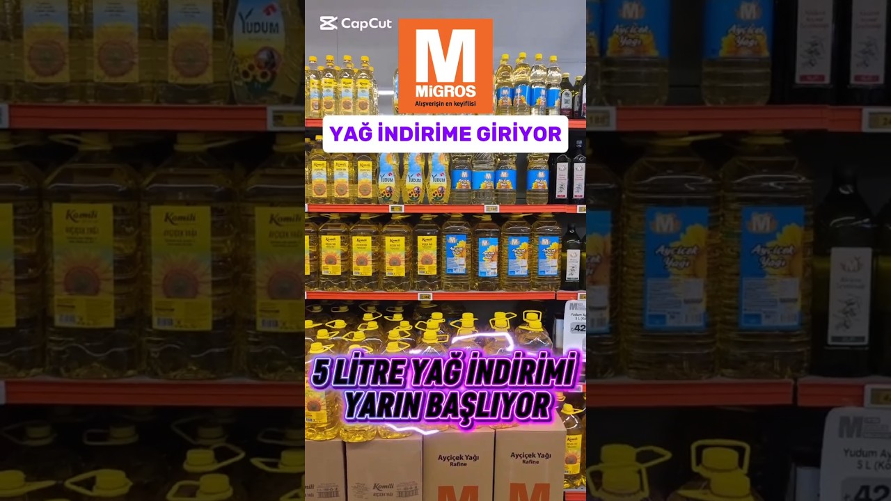 ✅️5 LİTRE YAĞLAR İNDİRİMDE KOŞŞŞ✅️ #marketindirimleri #indirim #migros #reklam degil