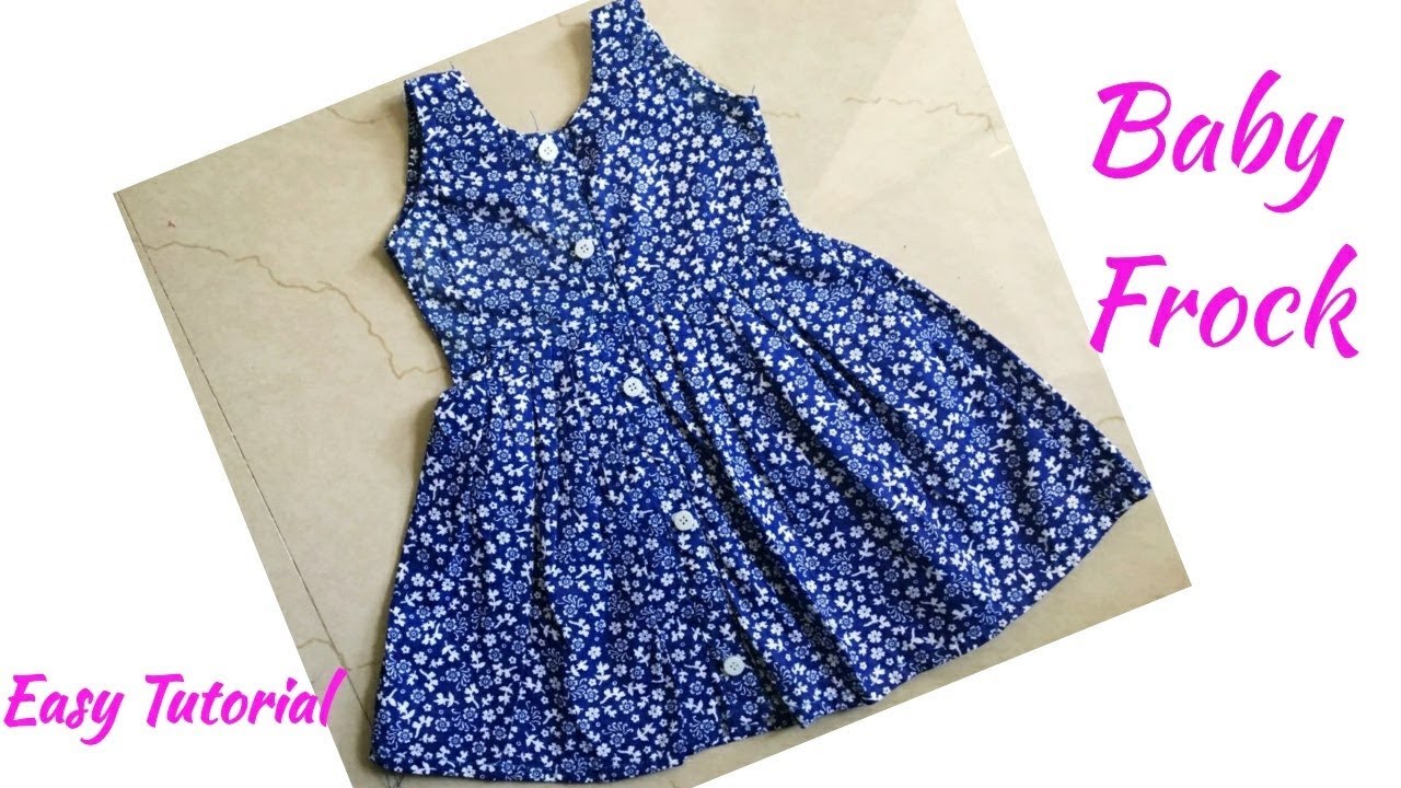 Baby Frock Cutting and Stitching Easy Tutorial/ Button placket Baby Frock Easy Tutorial