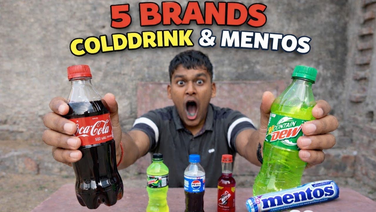 5 BRANDS COLDDRINK & MENTOS EFFECT 😱😱😱#viralvideo #trending 😱😱😱