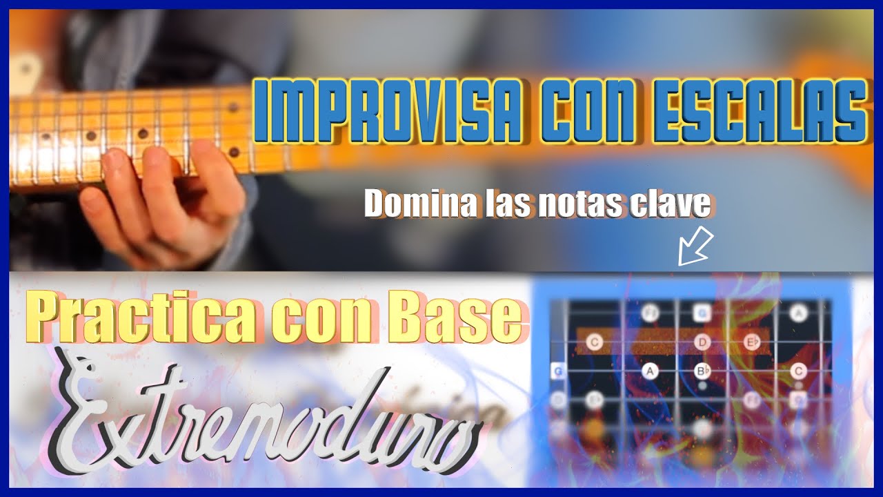 🎸 Aprende a IMPROVISAR con ESCALAS y NOTAS CLAVE – ¡Practica con una BASE de EXTREMODURO! 🔥🎶