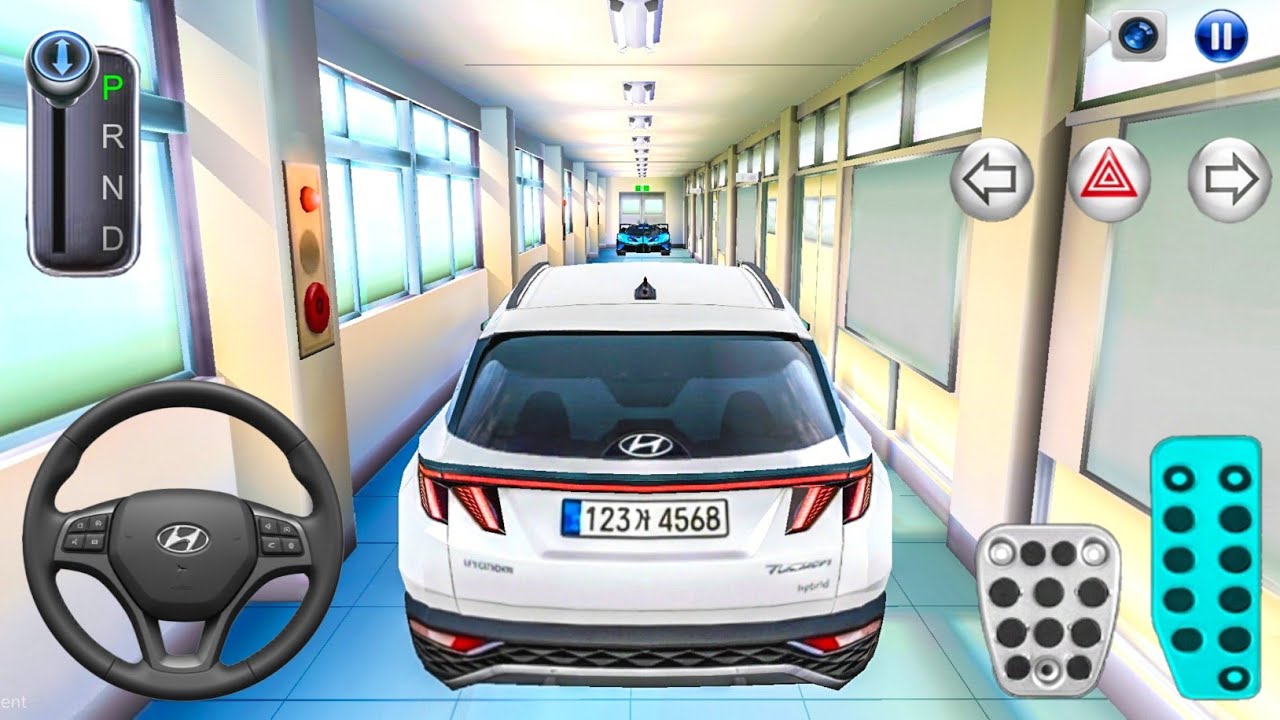 New White Hyundai Tucson SUV Car in School Building - 3D Driving Class Android Game - Gameplay 2026