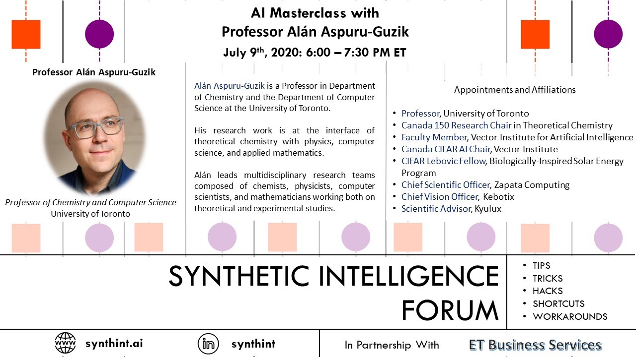 AI Masterclass with Al&aacute;n Aspuru-Guzik (Professor at University of Toronto)