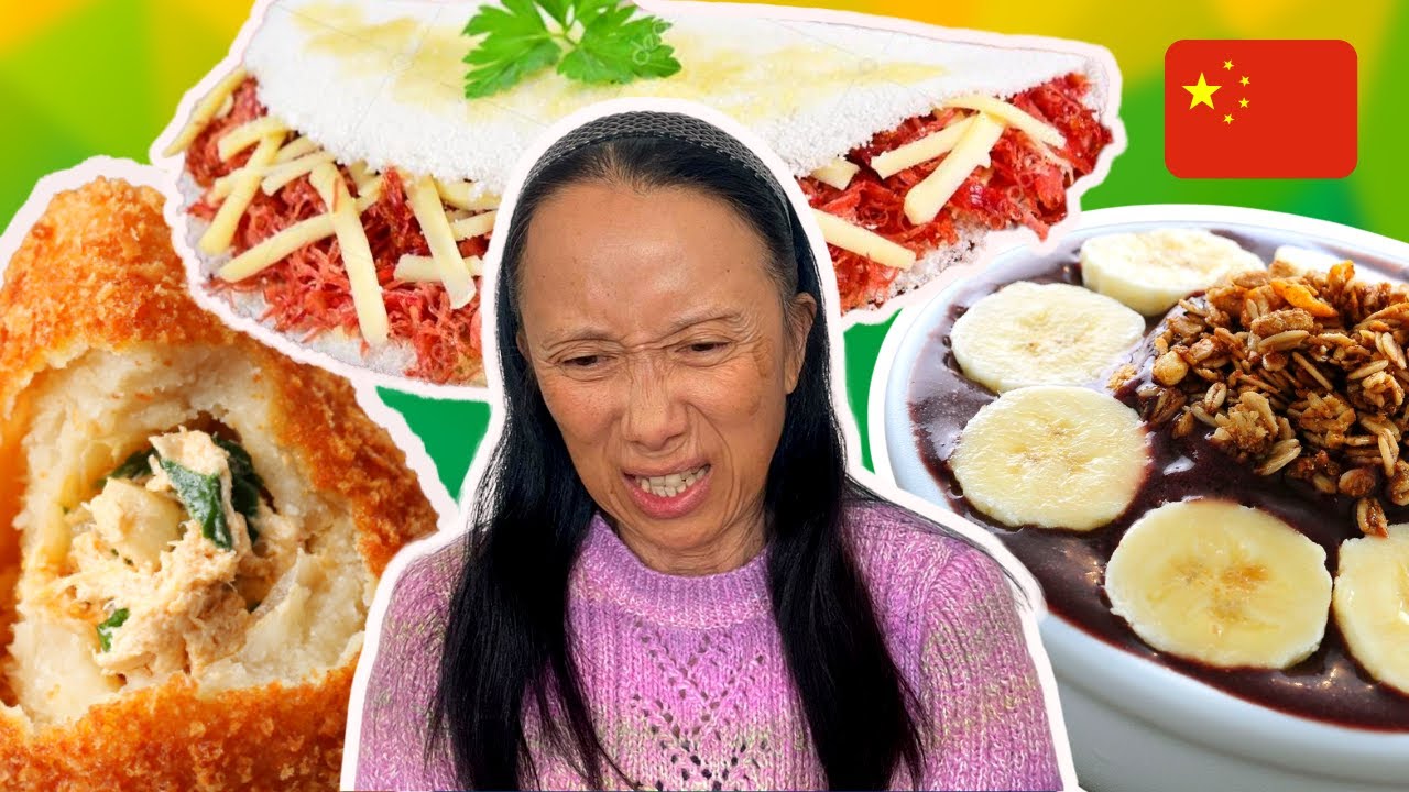 Sogra chinesa provando comida brasileira pela primeira vez 🇬🇧