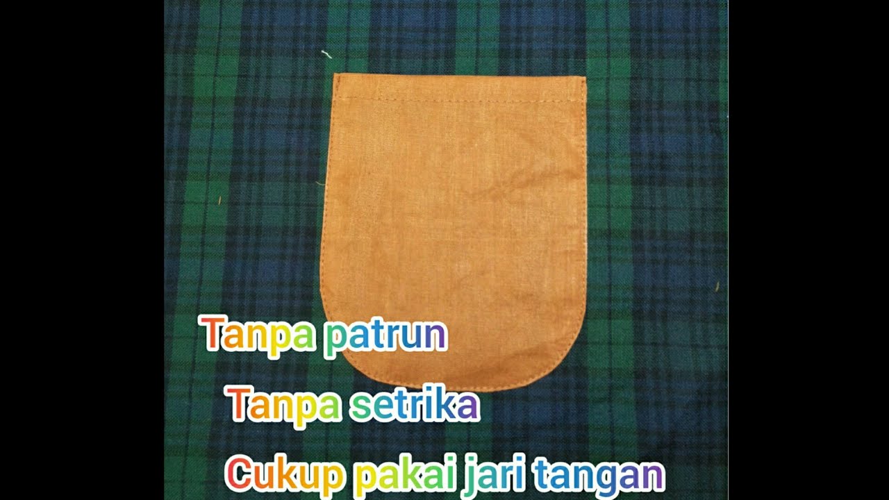 cara menjahit kantong /saku tempel bulat