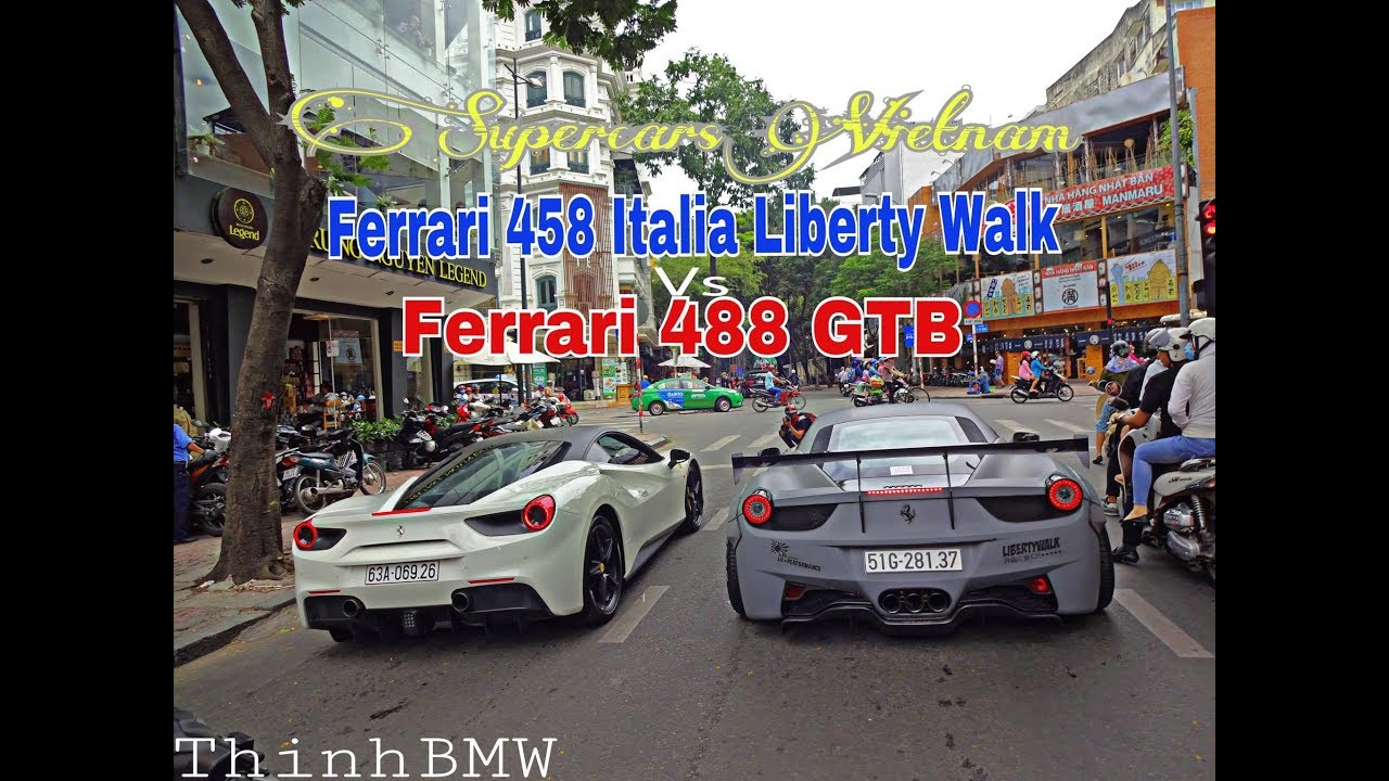 [P3] Ferrari 458 Italia Liberty Walk vs Ferrari 488 GTB On The Street Vietnam