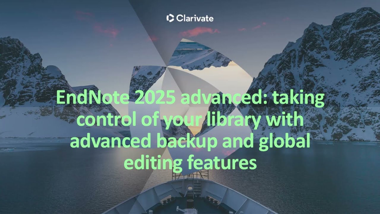 Advanced library backups and global editing in EndNote 2025