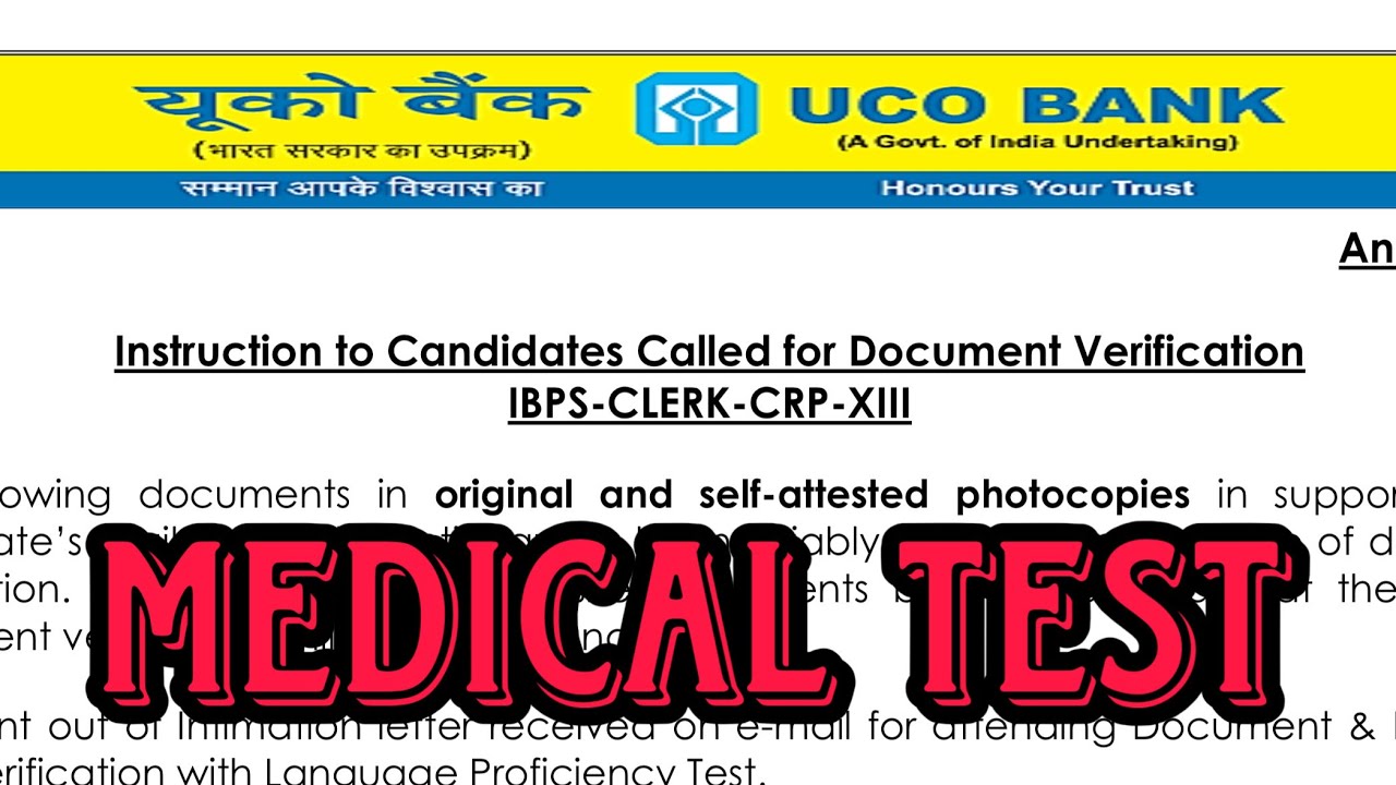 IBPS Clerk Full Medical Process in DV 2026