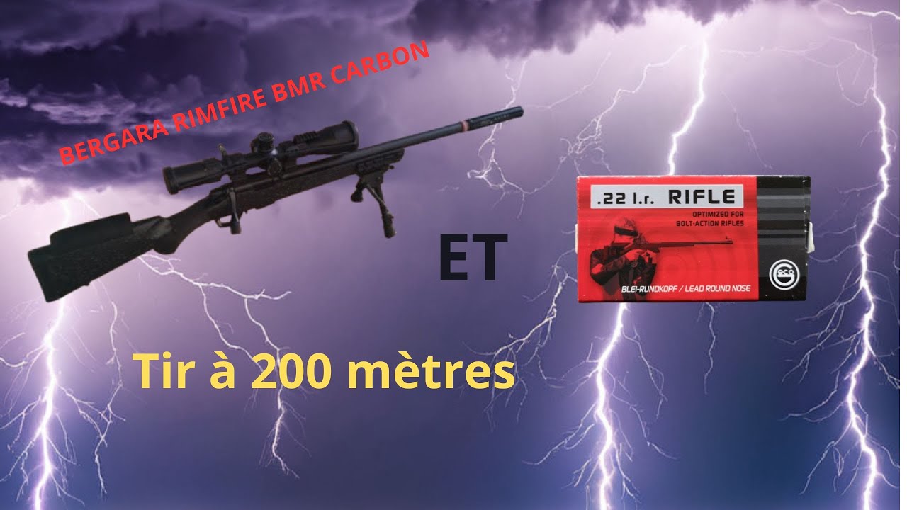 💥Bergara Rimfire Bmr Carbon, Geco 22 rifle, tir à 200 mètres avec l'appli STRELOK Pro💥