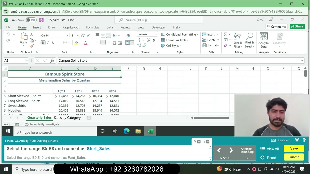 Excel 7A and 7B Simulation Exam |  Excel Chapter 7 Simulation Exam | Complete Exam 100%