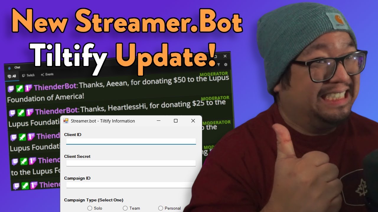New Streamer.Bot Tiltify Integration Update!