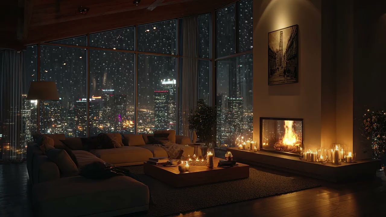 Warm Fireplace Jazz Evening 🎷🔥 Calm Stress Relief Music
