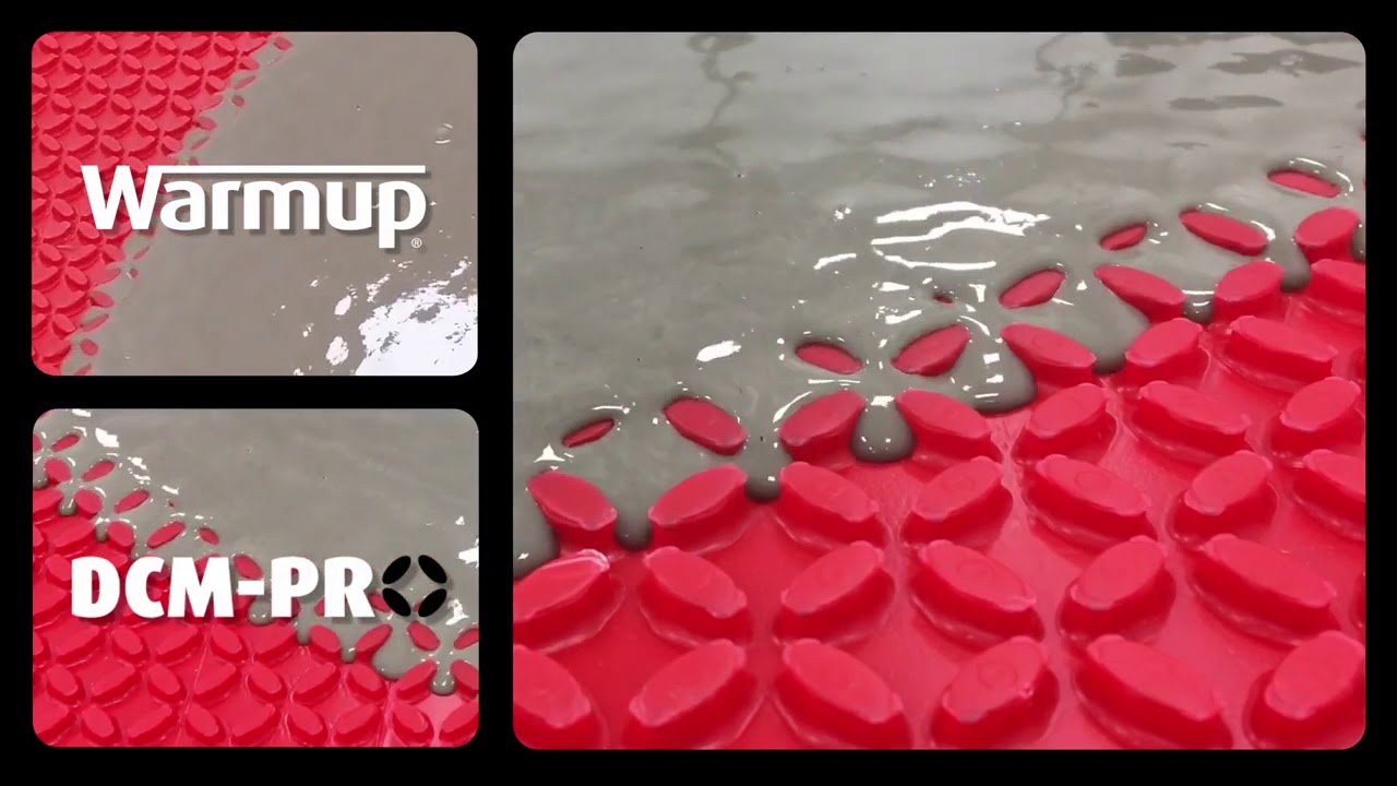 Pouring Self leveling Compound on the DCM PRO Heated Decoupling Mat