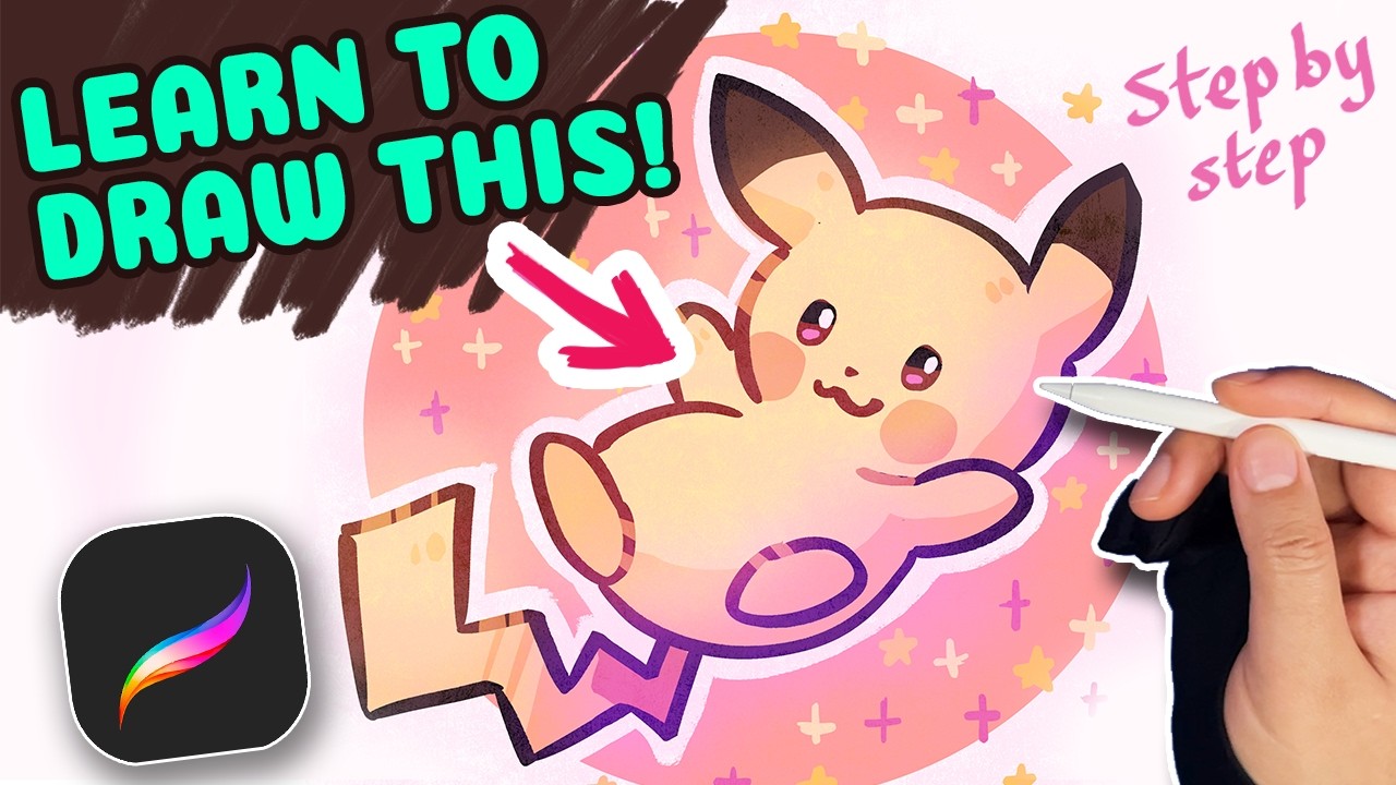 How To Draw Cute Pikachu On Your iPad! - Procreate Tutorial