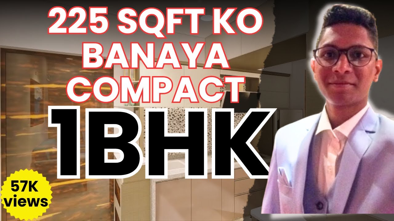 COMPACT 1BHK INTERIOR DESIGN || small flat || 225 sqft SRA flat design || Sketchup 2020 & Lumion 10