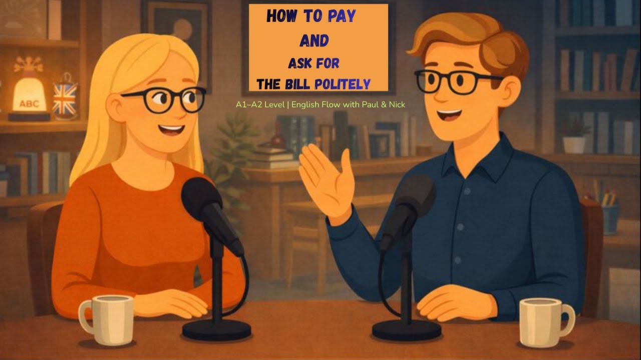 How to Ask for the Bill and Pay Politely in English 💳 | English Flow with Paul & Nick