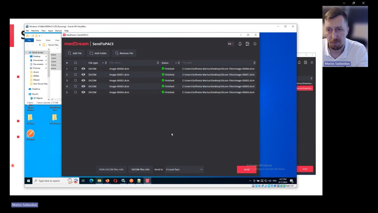 TECHNICAL TRAINING MedDream SendToPACS functionality