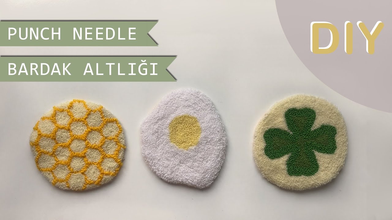 Punch Tekniği ile Bardak Altlığı Yapımı  I  How to make punch needle coasters