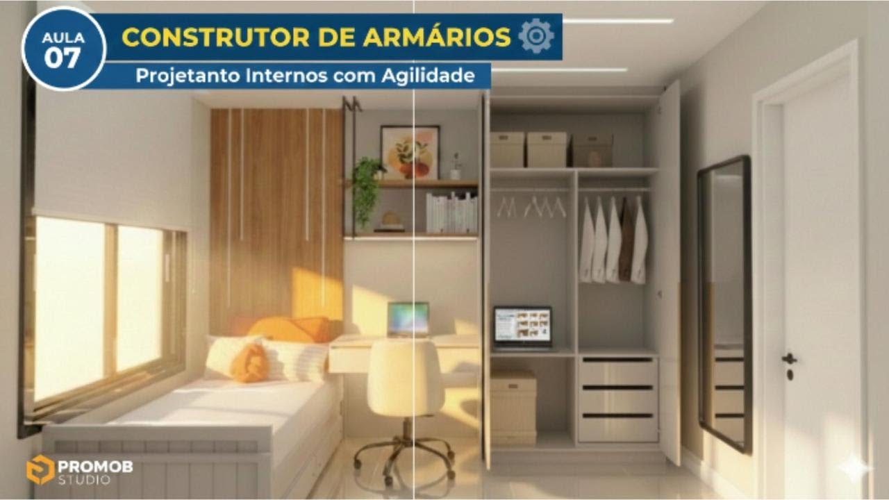 AULA 07- O CONSTRUTOR DE ARMÁRIOS no Promob de forma rápida! (Aula 07 - Parte 1)