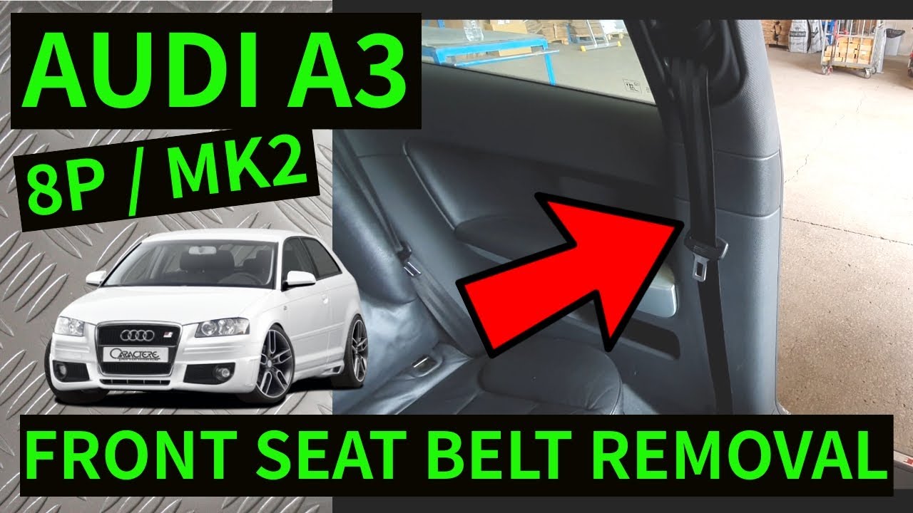 AUDI A3 8P 3-дверный - Как снять и заменить преднатяжитель ремня безопасности переднего сиденья (...