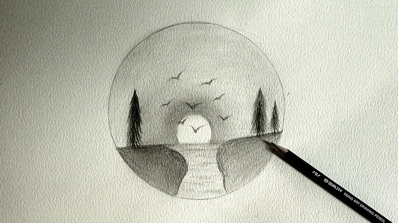 How to draw the nature picture | easy realistic pencil ✏️ draw sketch.....