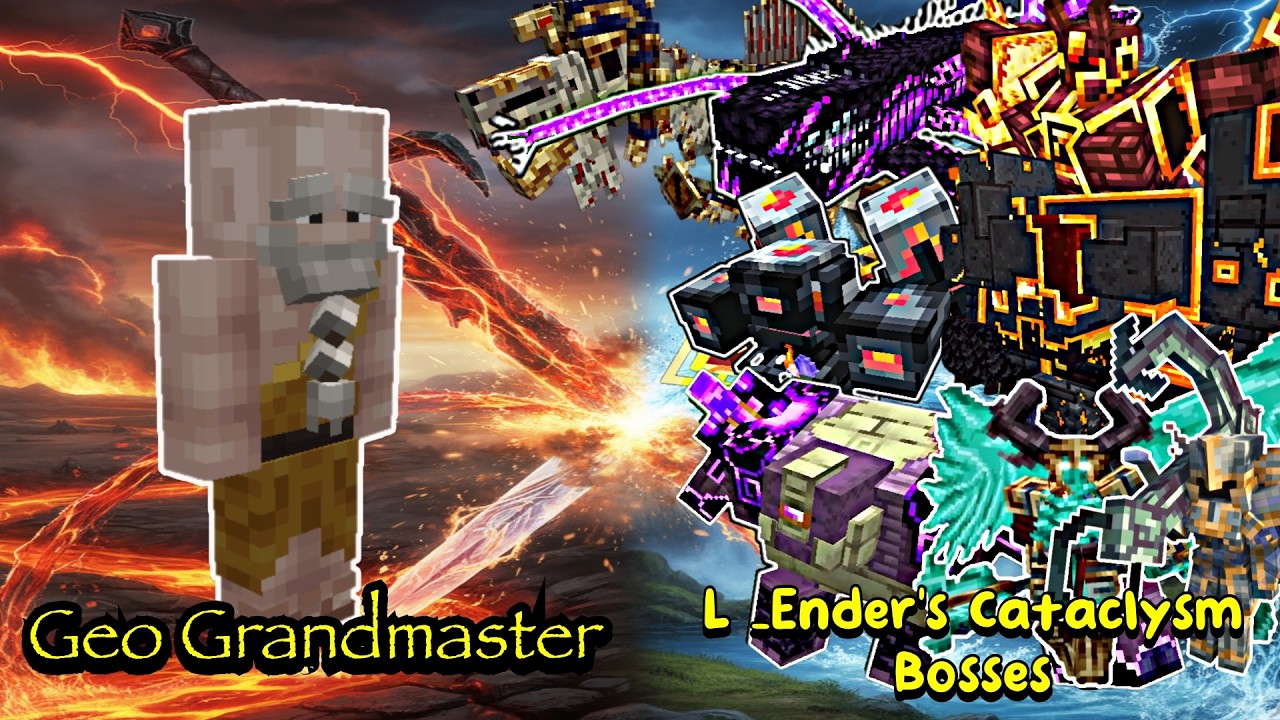 Geo Grandmaster VS L_Ender 's Cataclysm Bosses | Minecraft |Mobs Battle