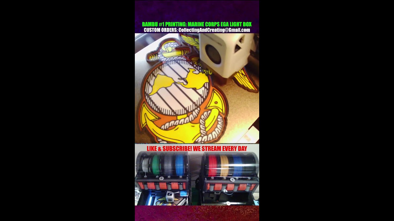 DAILY 3D PRINT LIVESTREAM - MARINE CORPS EGA LOGO