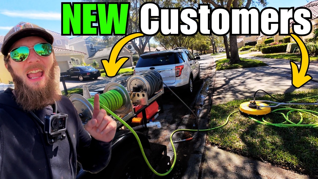 Booking NEW Clients ON THE JOB | $250 in 110 MINUTES Pressure Washing