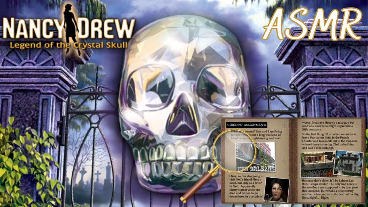 ASMR Nostalgic gaming | 🔎💀 Nancy Drew: Legend of The Crystal Skull | Part 1