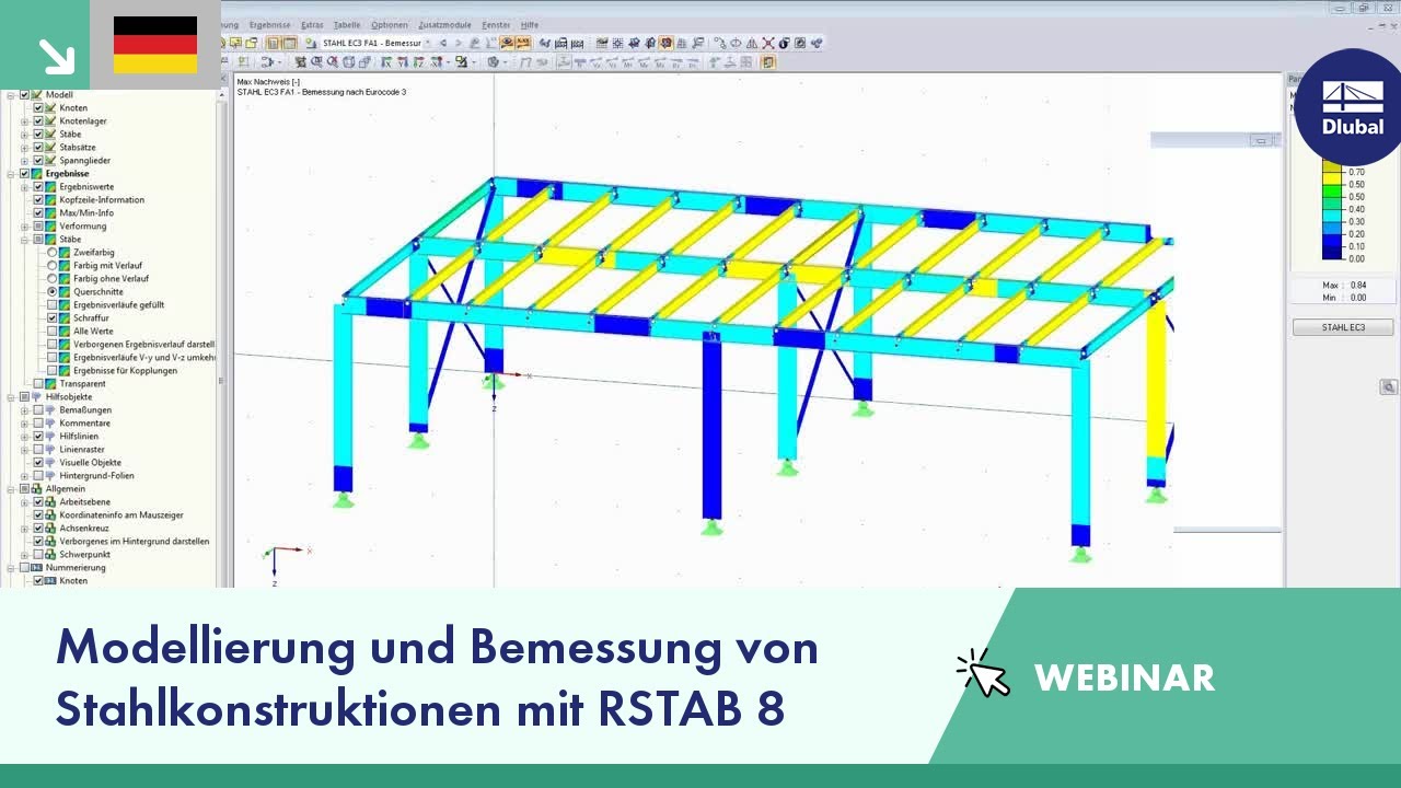 Webinar: Modellierung und Bemessung von Stahlkonstruktionen mit RSTAB 8