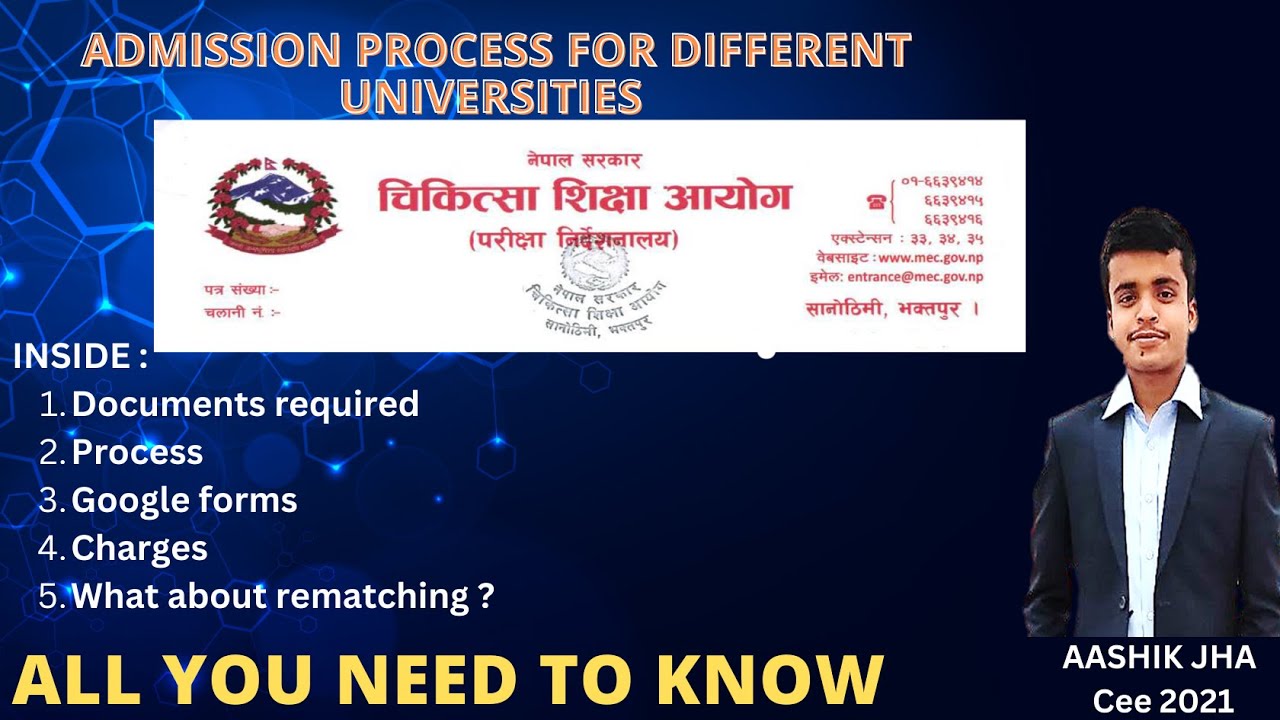 Admission procedure in different universities, regarding documents and Charges also