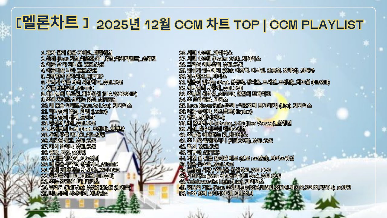 [멜론차트] 2025년 12월 CCM 차트 TOP │CCM Playlist