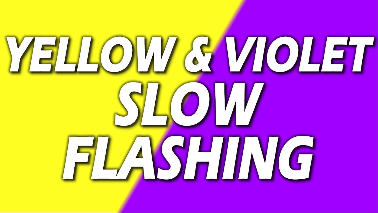 YELLOW & VIOLET SLOW Flashing colours LED Lights - Party Strobe - Color Changing Screen - 3 Hours