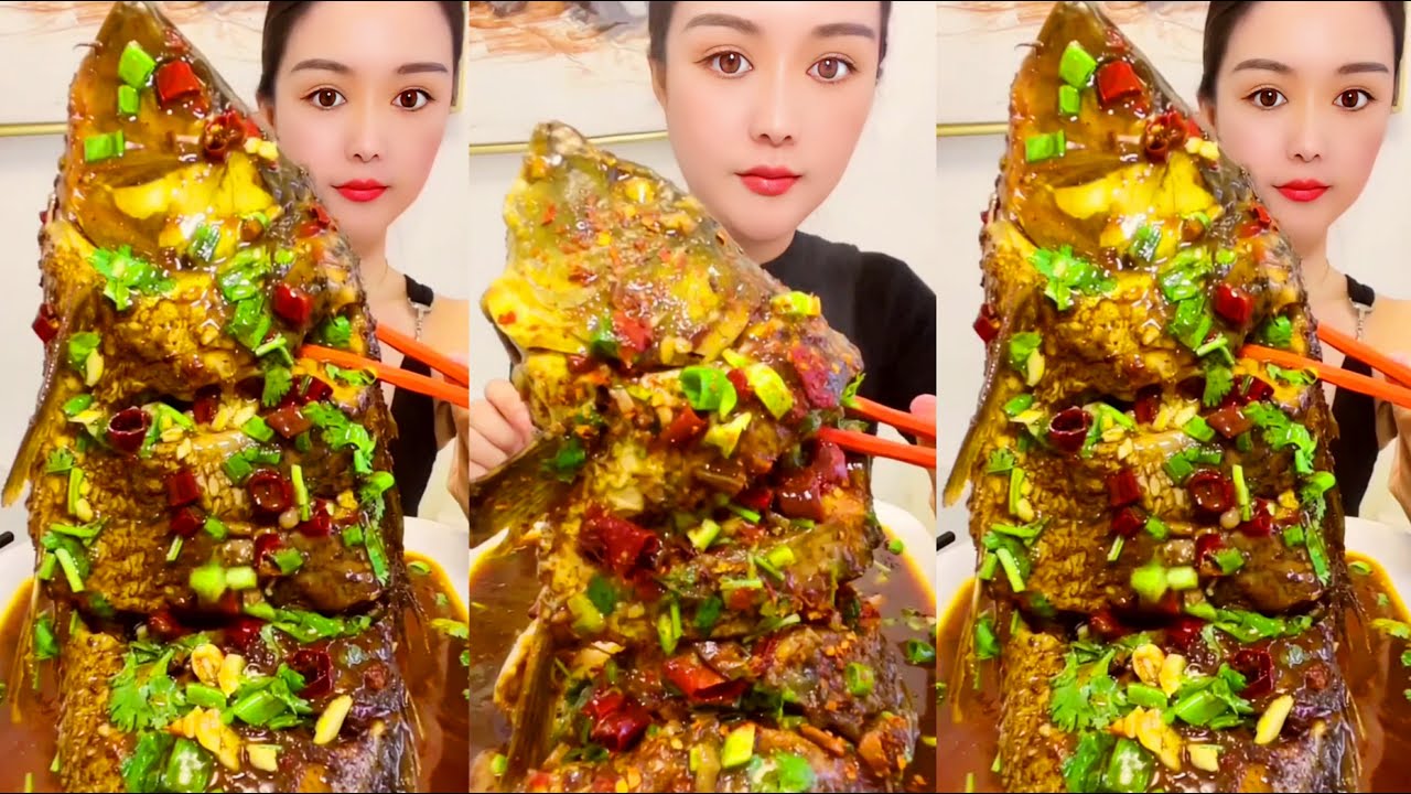Eating Spicy Big Fish Fry Mukbang | Eating Fish Curry | ASMR Eating Videos