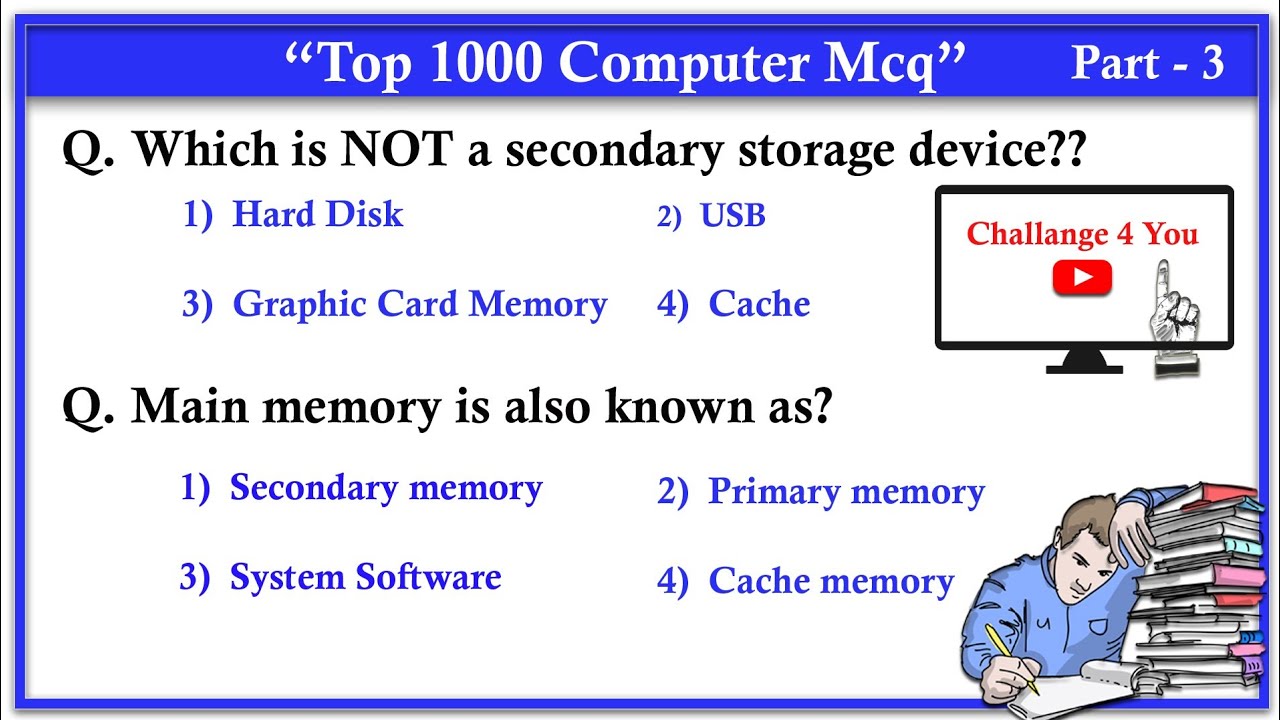 Top 100 Computer Fundamental MCQ's Question  - For all Competitive Exams - JKSSB Computer MCQ