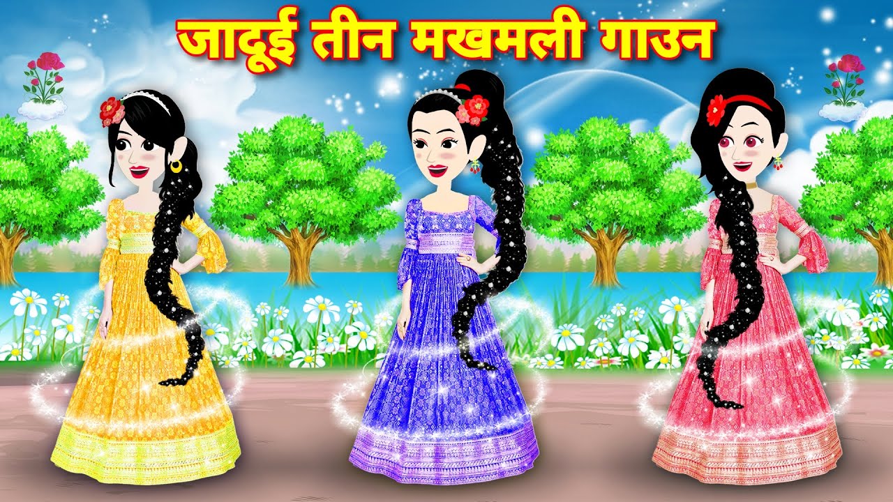 Hindi story जादूई तीन मखमली गाउन | jadui lehnga | moral stories | Cartoon video | kahaniyan | pari