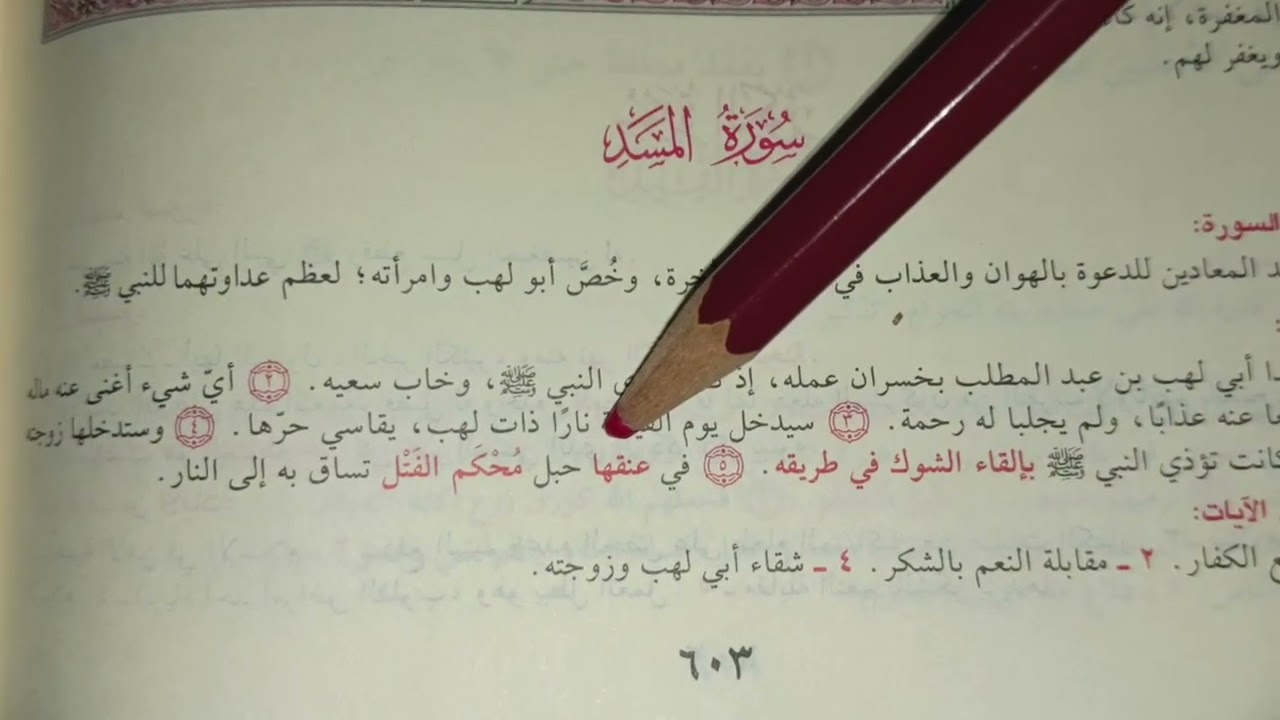 شرح سورة المسد مامعنى( المسد)