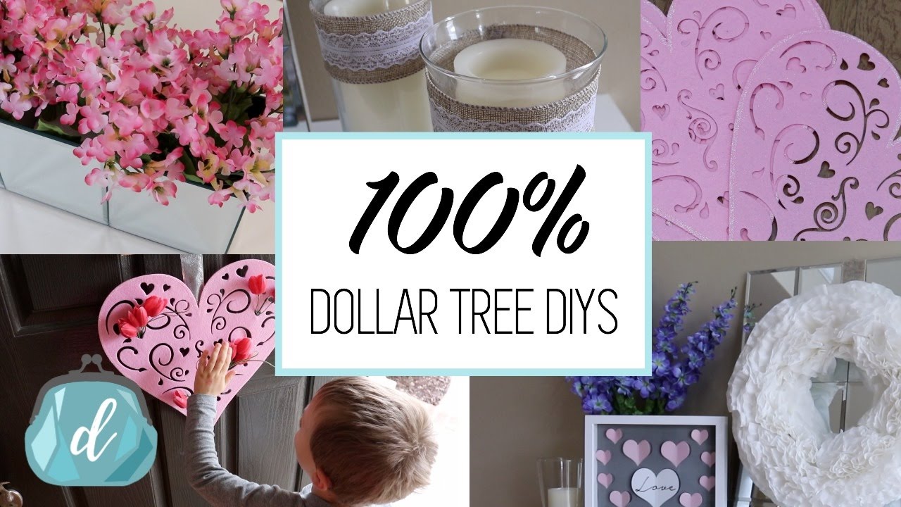100% DOLLAR TREE DIY DECOR IDEAS  | Valentine's Day 2017