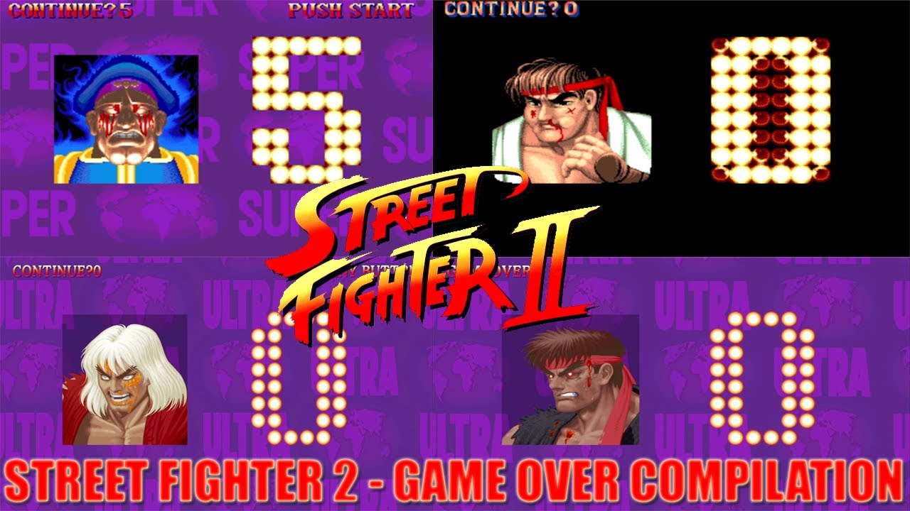 All of Street Fighter 2 - Game Over Compilation