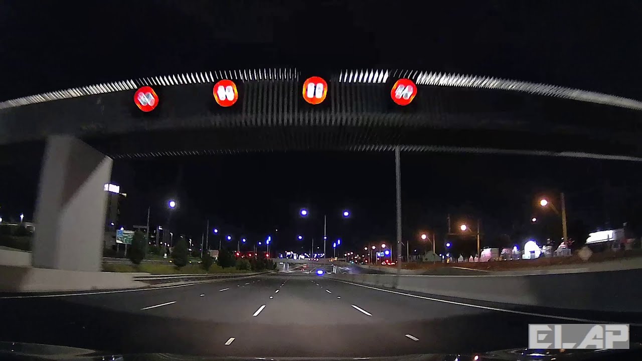 DASH CAM  AUSTRALIA, VICTORIA,  MELBOURNE. 4K night drive from Tullamarine to The Burnley Tunnel