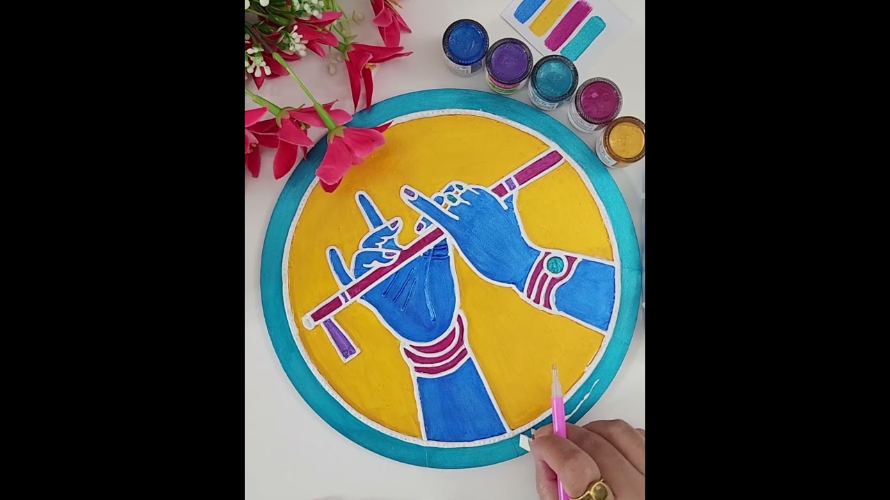 Lippan art kanha on a pre marked mdf board! #lippanart #mudandmirror @colorlovebypanna