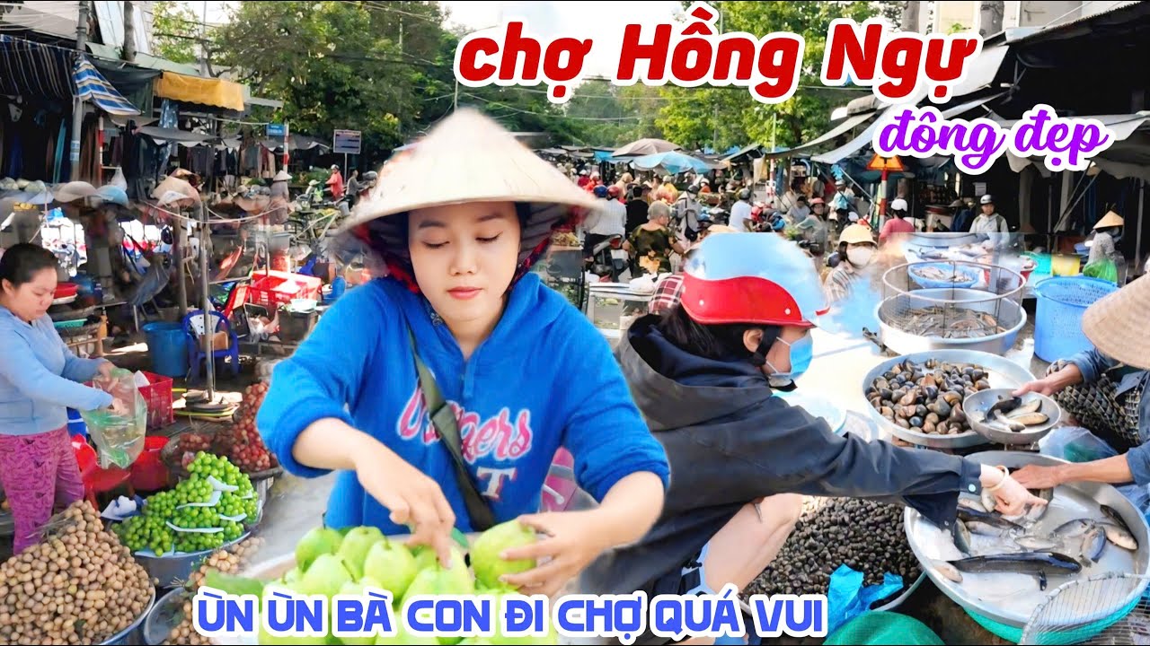Quá Đẹp CHỢ HỒNG NGỰ ĐỒNG THÁP MÙA CÁ TÔM Bà Con Vui Vẻ Gọi Mời XÔM TỤ ĐÔNG VUI KPVL