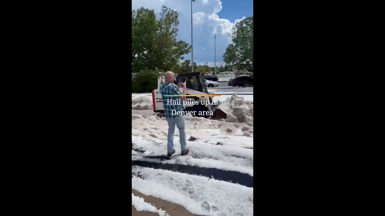 Hail piles up in Denver area
