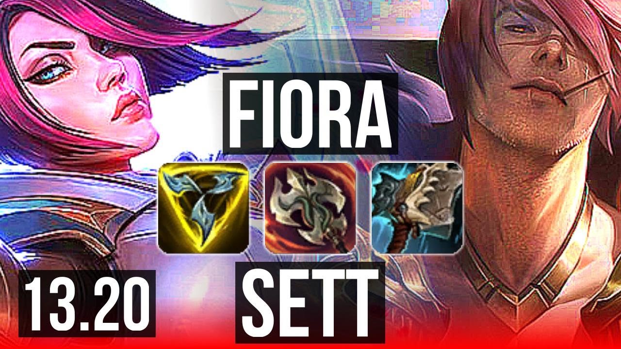 FIORA vs SETT (TOP) | Rank 1 Fiora, 9 solo kills, Rank 8, 66% winrate | NA Challenger | 13.20