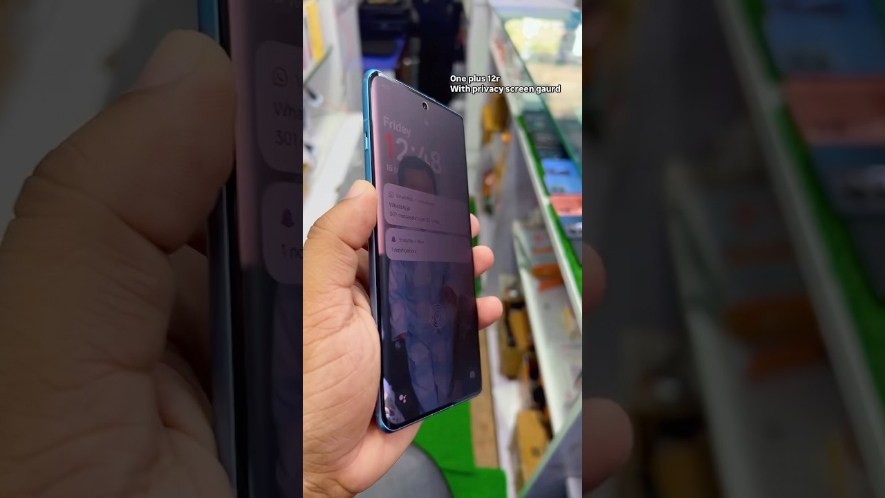 One plus 12r with privacy screen gaurd#privacyscreenprotector #mattescreenprotector #mobilewrapping