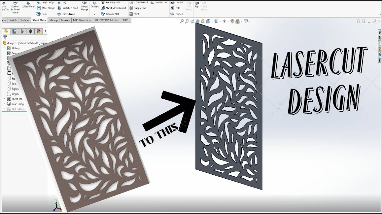 Laser Cutting Design in SolidWorks | Sheet Metal Tutorial + Tips