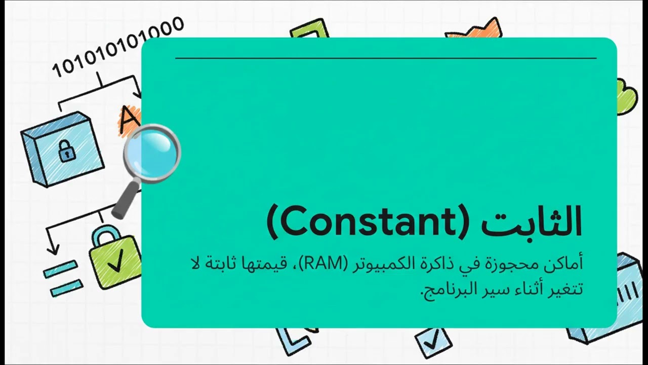 البيانات والثوابت  تنظيم الملفات